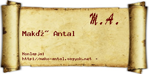 Makó Antal névjegykártya